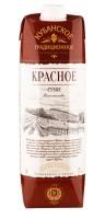 Вино Кубанское Традиционное Красное Сухое 11% 1л т/пак : Союз-Вино ВИНО РОССИИ