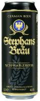 Пиво Штефанс Брау Шварцбир темное фильтрованное 4.8% 0.5л ж/б ГЕРМАНИЯ