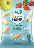 ФрутоНяня Кукурузные Палочки Яблоко-Клубника 20гр РОССИЯ