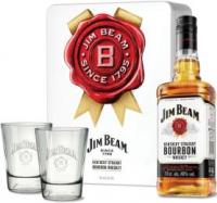 Виски ДЖИМ БИМ Бурбон Bourbon Whiskey Kentucky Straight 40% 0.7л П/Упак+2 стак США