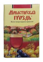 Вино МОНАСТЫРСКАЯ ГРОЗДЬ Красное Полусладкое 10-12% 1л т/пак ВИНО РОССИИ