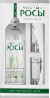 Водка Чистые Росы 40% 0.7л П/Упак + рюмки РОССИЯ
