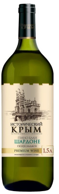 Вино Исторический Крым Пино Блан-Шардоне Белое Полусладкое 10-12% 1.5л ВИНО РОССИИ