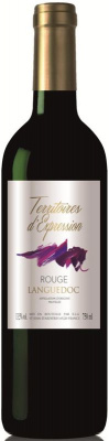 Вино Территуар д`Экспрессьон ROUGE AOC LANGUEDOC-ROUSSILLON Красное Сухое 14% 0.75л ФРАНЦИЯ