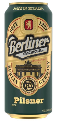 Пиво Берлинер Гешихте Пильзнер светлое фильтр. 4.8% 0.5л ж/б Германия ГЕРМАНИЯ