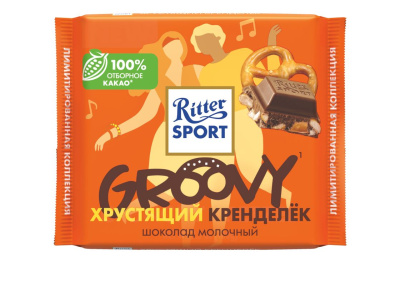 Риттер Спорт Хрустящий Кренделек Шоколад Молочный 100гр ГЕРМАНИЯ