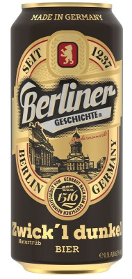 Пиво Берлинер Гешихте Цвикль темное нефильтр. 6.7% 0.5л ж/б Германия ГЕРМАНИЯ