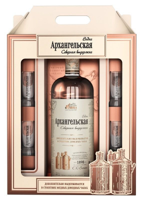 Водка Архангельская Северная выдержка 40% 1.5л П/Упак + 4 стопки РОССИЯ