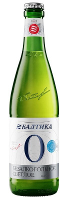 БЕЗАЛКОГОЛЬНОЕ БАЛТИКА №0 Пиво светлое 0.5% 0.5л ст. РОССИЯ