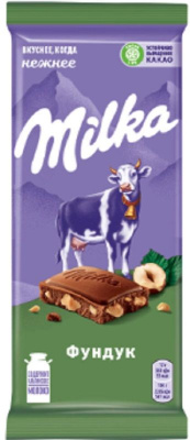 Милка Шоколад Молочный с фундуком 80гр РОССИЯ