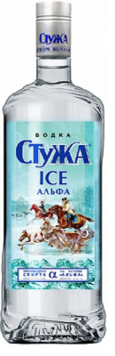 Водка Стужа Айс Альфа 40% 1л РОССИЯ