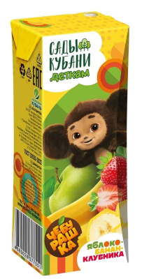 Сады Кубани Яблоко-Банан-Клубника 0.2л Нектар РОССИЯ