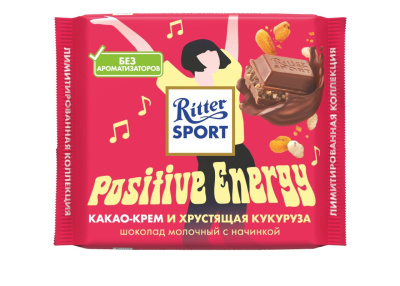 Риттер Спорт Какао-Крем и Хрустящая Кукуруза Шоколад Молочный 100гр ГЕРМАНИЯ