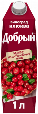Добрый Виноград-Клюква 1л Морс РОССИЯ