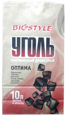 Уголь древесный ''Биостайл'' Оптима 10л РОССИЯ