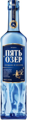 Водка Пять Озер 40% 0.7л РОССИЯ