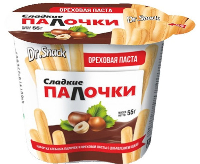 Хлебные палочки Снэк с ореховой пастой 55гр ТУРЦИЯ