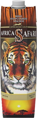 Вино Африканское Сафари Красное Полусладкое 10-12% 1л т/пак ВИНО РОССИИ