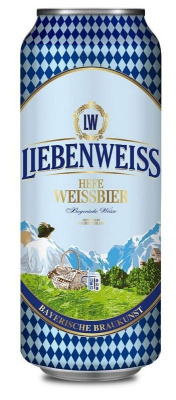 Пиво Либенвайс Хефе-Вайсбир пшеничное нефильтрованное 5.1% 0.5л ж/б ГЕРМАНИЯ