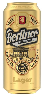 Пиво Берлинер Гешихте Лагер светлое фильтр. 5.2% 0.5л ж/б Германия ГЕРМАНИЯ