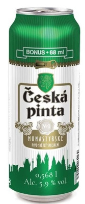 Пиво Ческа пинта №1 Монастырское светлое фильтрованное 5.9% 0.568л ж/б ЧЕХИЯ
