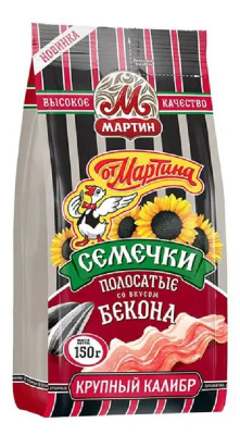 Семечки От Мартина Бекон Отборные полосатые 150гр РОССИЯ