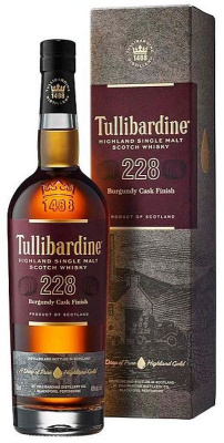 Виски ТУЛЛИБАРДИН 228 Scotch Single Malt Highland 43% 0.7л П/Упак : BURGUNDY CASK FINISH ШОТЛАНДИЯ