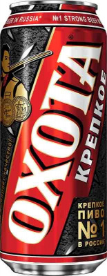 Пиво Охота Крепкое светлое 8.1% 0.43л ж/б РОССИЯ