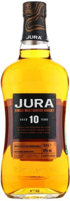 Виски ДЖУРА 10 лет Scotch Single Malt ISLAND JURA 40% 0.7л ШОТЛАНДИЯ