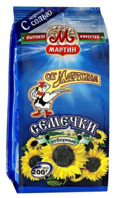 Семечки От Мартина Премиум с морской солью 200гр РОССИЯ