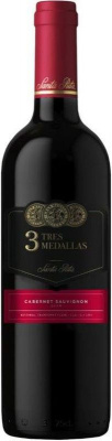 Вино 3 Трес Медальас САНТА РИТА Каберне Совиньон DO CENTRAL VALLEY Красное Сухое 13% 0.75л ЧИЛИ