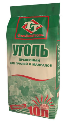 Уголь древесный В Крафт Мешках 10л СевЗапУголь РОССИЯ