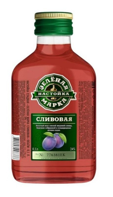 Настойка сладкая Зеленая Марка Сливовая 24% 0.1л РОССИЯ
