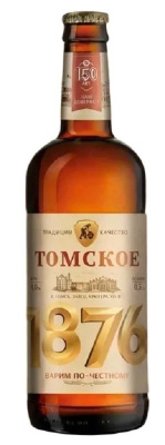 Пиво Томское 1876 светлое фильтрованное 4% 0.5л ст РОССИЯ