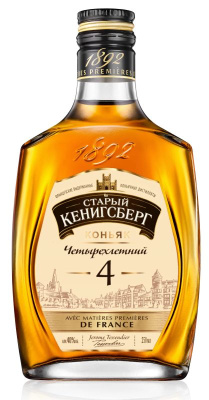 Коньяк Старый Кенигсберг 4 года 40% 0.25л фляжка : Альянс РОССИЯ