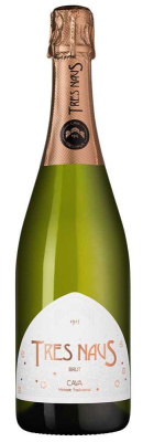 Кава Трес Наус DO Cava Вино Игристое Белое Брют 11.5% 0.75л ИСПАНИЯ