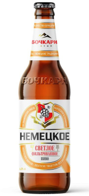 Пиво Бочкари Немецкое светлое фильтр 4.2% 0.44л ст. РОССИЯ