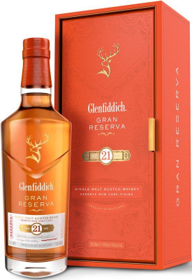 Виски ГЛЕНФИДДИК 21 год Scotch Single Malt SPEYSIDE40% 0.7л П/Упак: GRAN RESERVA RUM CASK FINISH ШОТЛАНДИЯ