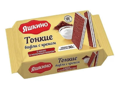 Вафли Яшкино Тонкие с кремом 144гр РОССИЯ