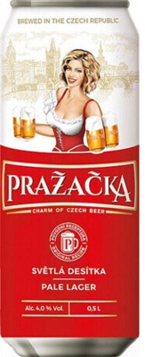 Пиво Пражечка светлое 4.0% 0.5л ж/б Чехия ЧЕХИЯ