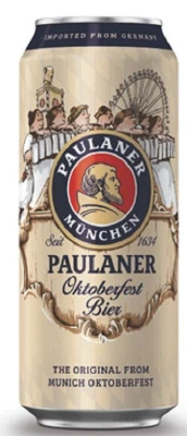 Пиво Пауланер Октоберфест светлое фильтрованное 6% 0.5л ж/б ГЕРМАНИЯ