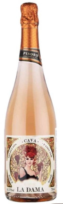 Кава Ла Дама DO Cava Вино Игристое Розовое Брют 11.5% 0.75л ИСПАНИЯ