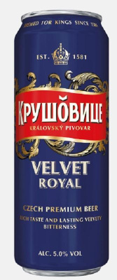 Пиво Крушовице Вельвет светлое 5% 0.43л ж/б РОССИЯ
