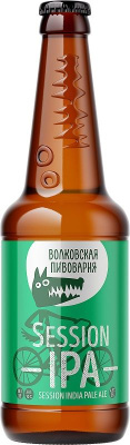 Пиво Волковская Пивоварня Сэшн ИПА светлое нефильтр 4.5% 0.45л ст. РОССИЯ