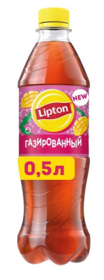 Чай Липтон черный Манго-Личи 0.5л Напиток газ безалк РОССИЯ