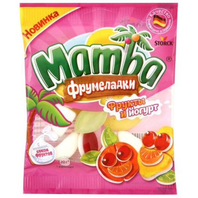 Жевательный мармелад Мамба Фрумеладки фрукты и йогурт 72гр ГЕРМАНИЯ