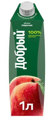 Добрый Яблоко-Персик 1л пэт Напиток сокосодержащий РОССИЯ