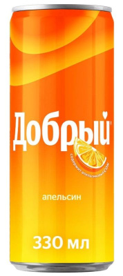 Добрый Апельсин 0.33л ж/б Напиток сильногаз безал РОССИЯ