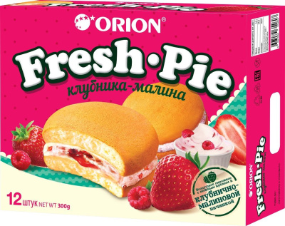 Фреш-Пай Клубника-Малина Пирожное Бисквитное 300гр РОССИЯ
