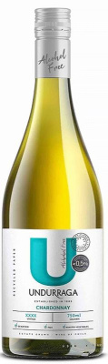 БЕЗАЛКОГОЛЬНОЕ Ундуррага Шардоне Вино Белое Полусладкое 0.5% 0.75л ЧИЛИ